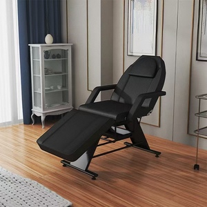 Table de massage électrique blanche pour salon de beauté, chaise de traitement, table à cils, chaise rembourrée à structure métallique pour salon de beauté - Product Image 4