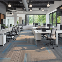 Dalles de moquette en nylon pour bureaux commerciaux, ignifuges, modernes, amorties, à boucles, lavables, pour hôtels