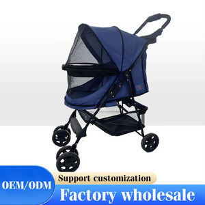 JXB Poussette pour animaux de compagnie pliable et légère à 4 roues en maille respirante pour chiens et chats de taille moyenne/petite avec <span class=keywords><strong>panier</strong></span> de rangement, vente en gros de produits bon marché - Product Image 2