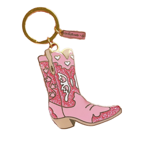 Porte-clés pour femme style western en jean, motif papillon rose scintillant, pour personnalisation DIY - Product Image 1