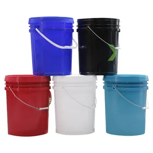 2023 20L 25L Food Grade 5 Gallon 6 Gallon plastic buckets with handle paint plastic for industrial