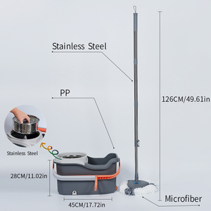 HOLAMOPA מגב מסתובב 360 מעלות בעיצוב חדש, עם ידית מתקפלת, סחיטה ניתקת ודלי קסם לעבודות בית - Product Image 3