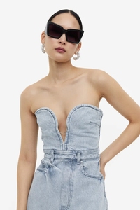 2023 Hot Summer Casual Strapless Bodycon Long <strong>Dungaree</strong> Denim <strong>Dress</strong> <strong>for</strong> <strong>Women</strong> - Product Image 5