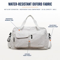 Sac de sport en nylon personnalisé avec logo, polyester, grande capacité 20-35L, sangle réglable pour la gym, les voyages, les week-ends, les sports, les activités de plein air et la remise en forme