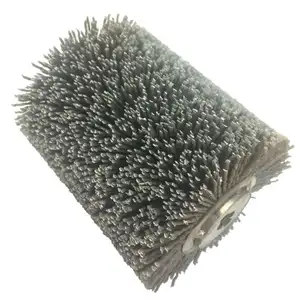 Hot Selling 120mm OD 80 Grits Wood Polishing Nylon Abrasive Brush Wheel for