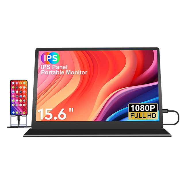 New 15.6 Inch 1080p HDR Portable Gaming Monitor with IPS Screen Built-in Speaker USB-C Port for Laptop