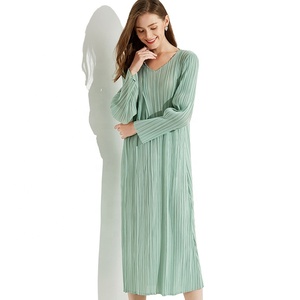 Consegna rapida di buona qualità di alta qualità da donna a manica lunga scollo a V colore alla moda <span class=keywords><strong>eleganti</strong></span> <span class=keywords><strong>abiti</strong></span> taglie forti - Product Image 5