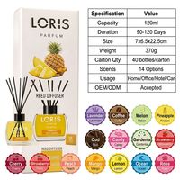 Diffuseur de parfum sans alcool Westno 120 ml, diffusion sans flamme, forme rectangulaire, bâtonnets en rotin faits à la main, coffret cadeau aux fruits