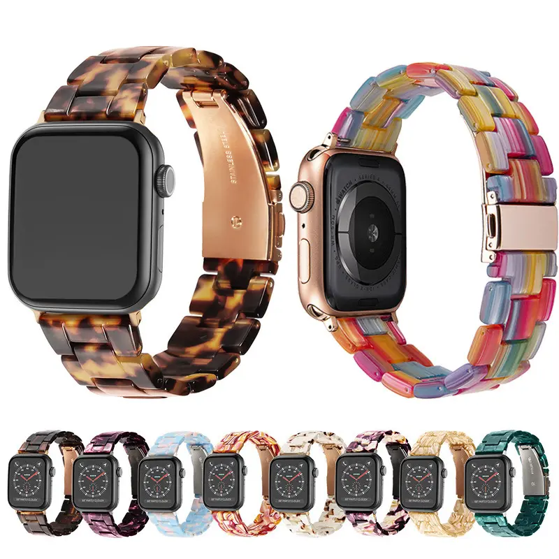 Eraysun Hars Horlogeband Acryl Smart Watch Bands Shell Waterdicht Voor Apple I Watch Luxe Accessoires Bandjes