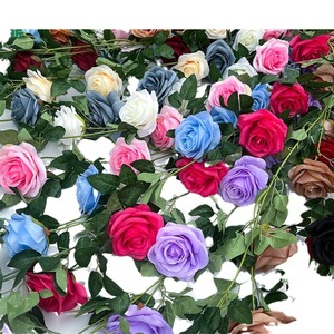 Guirlande de roses artificielles en soie 1,2m 1,8m Décoration murale pour la maison Cache-tuyau Style moderne - Product Image 1