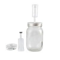 Pot de Fermentation, haut de gamme, couvercle en Silicone avec anneau et Airlock, Kits pour bocaux à large bouche