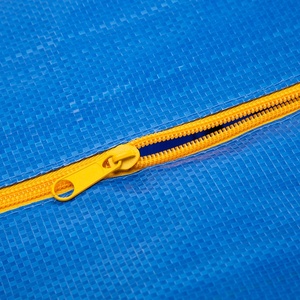 Heavy Duty Extra Large Recycled Blue PP Woven Handled Zipper <strong>Storage</strong> <strong>Bags</strong> with Letter Pattern - Product Image 5