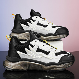 Chaussures pour hommes, baskets de course épaisses en cuir de créateur noir pour hommes, logo personnalisé, chaussures décontractées sans logo pour hommes 2024 - Product Image 3