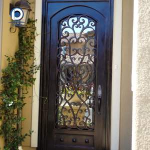 Puerta Personalizada Prima para Villa o Apartamento, Puertas de Hierro Forjado, Puerta de Entrada de Vidrio, Puerta de Entrada Doble de Hierro Forjado para Exteriores - Product Image 4