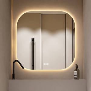 Miroir <span class=keywords><strong>LED</strong></span> intelligent sans cadre CF Square, fonctionnalités personnalisables en option, taille personnalisée 50-100 cm, miroir mural pour salle de bain <span class=keywords><strong>avec</strong></span> éclairage - Product Image 5