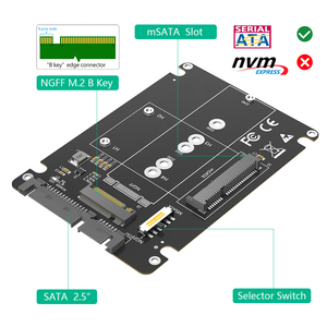 2 in 1 플라스틱 인클로저로 2.5 SATA3 어댑터에 M.2 NGFF 키 B & mSATA SSD를 결합 - Product Image 5