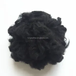 Fibre stable de polyester synthétique teint par dopant noir de 90D 64mm