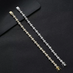 Tennis <b>Bracelet</b> 7mm + 5mm Size Mix and <b>Match</b> Round Full Zircon <b>Bracelet</b> Tanjing Fashion Lijing Necklace - Product Image 2