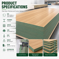 Panneaux de fibres HMR imperméables de couleur verte de 2 à 25mm Panneau MDF 18mm Feuille de mélamine Mdf Hdf