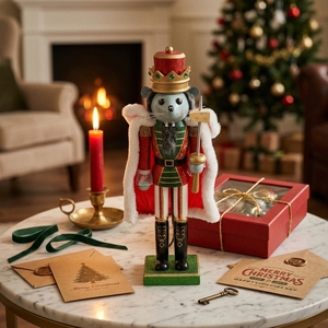 <span class=keywords><strong>Casse</strong></span>-noix de Noël artisanal de haute qualité, écologique, 38 cm, <span class=keywords><strong>roi</strong></span> rat, statue décorative en bois, poupée, ornement - Product Image 1