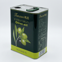 Boîte en fer blanc rectangulaire personnalisée de 3 L pour huile d'olive extra vierge, emballage alimentaire en métal avec poignée