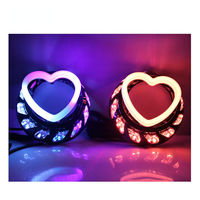 Cache de projecteur Turbine Heart 3.0 pouces, anneau LED en forme de cœur RGBW à effet de poursuite, accessoires de décoration de phare et de rétrofit