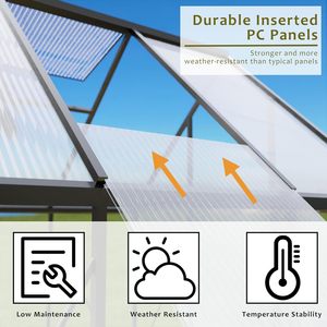 <strong>6</strong> <strong>X</strong> <strong>4</strong> FT Polycarbonate Winter <strong>Greenhouses</strong> for Outdoors with Roof Air Vent, Heavy Duty Walk-in Aluminum Green House - Product Image 3