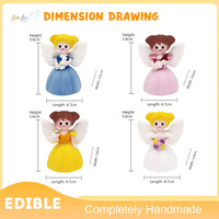 Adornos de Azúcar Hechos a Mano con Temática de Fiesta de Cumpleaños para Niñas, Decoraciones para Pasteles de Princesa en 3D