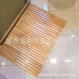 Alfombra de baño de bambú rectangular antideslizante para uso doméstico, alfombra de ducha para ancianos y niños, color sólido, cuidado de lavado a mano - Product Image 2