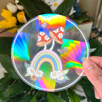 PVC 3D arc de pluie attrape-soleil Stickers muraux chat ours vaisseau spatial planète attrape-soleil auto-adhésif fenêtre autocollants chambre décor à la maison