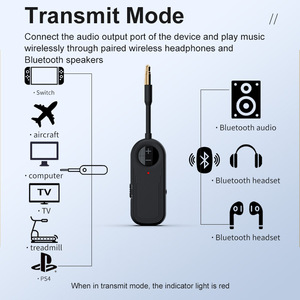 Hai-in-một cho Bluetooth 5.4 âm thanh & <span class=keywords><strong>video</strong></span> phụ kiện nhựa máy bay TV Máy chạy bộ âm thanh <span class=keywords><strong>Transmitter</strong></span> xe <span class=keywords><strong>Receiver</strong></span> mới và - Product Image 4