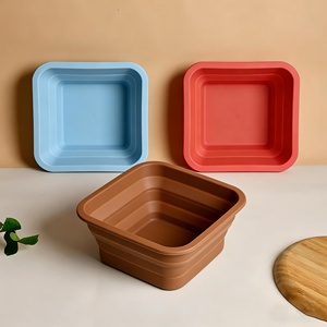 Wholesale Custom Logo Non Stick Square Silicone Folding <b>Bread</b> Proofing <b>Basket</b> for Cake Making Eco-Friendly Reusable - Product Image 4