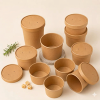 Gobelet à soupe en kraft résistant à la graisse, directement de l'usine, en canne à sucre naturelle, pour la crème glacée, isolé thermiquement, anti-fuite, entièrement compostable
