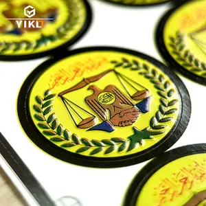 Autocollants de sceau en relief 3d imperméables personnalisés étiquettes adhésives de timbre de sceau de gaufrage de logo de marque pour le gouvernement