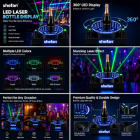Support d'affichage pour bouteilles LED laser, glorificateur de bouteilles rechargeable pour bar et boîte de nuit, logo personnalisé OEM ODM