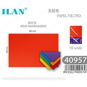 Foglio di feltro Ilan 40x60 cm arancione per artigianato e arte - Product Image 3