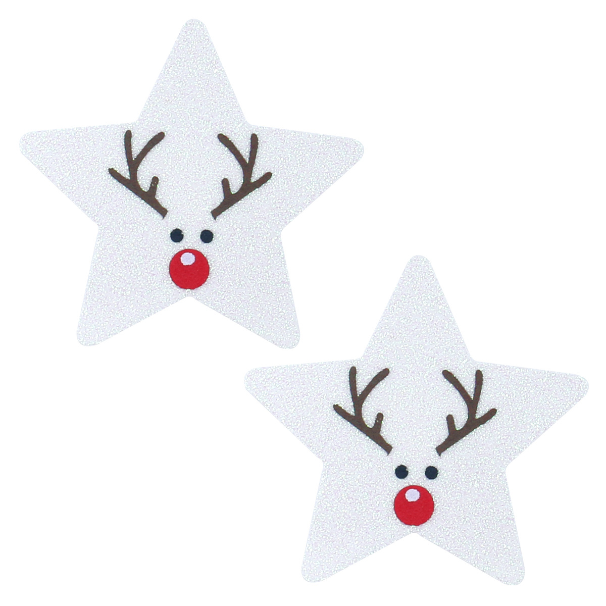 White glitter pentagram disappearing reindeer