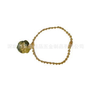 Cadena de cuentas metálicas de 2.4 mm, redondas, imitación chapada en oro para la fabricación de joyería. - Product Image 1