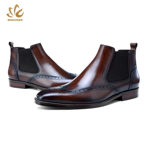 Meilleure vente nouveau chic style Européen mode hommes <span class=keywords><strong>chelsea</strong></span> en cuir véritable <span class=keywords><strong>noir</strong></span> bottes hommes - Product Image 3