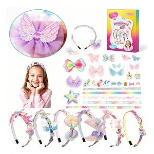 Kids Hairband Craft Kit Sparkling Unicorn Butterfly Gem <b>Bow</b> Headwear Accessories Birthday Toy Party Bundle <b>Gift</b> - Product Image 4