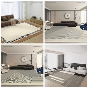Alfombra Moderna de Diseño Geométrico, Rectangular, de Fibra de Poliéster Resistente a las Manchas, para Sala de Estar, Dormitorio, Hogar - Product Image 3