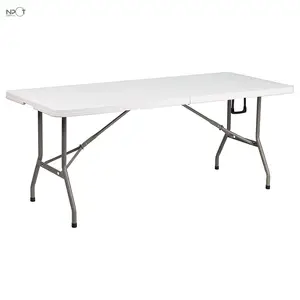 8 인용 NPOT 접이식 테이블 작업 테이블 저항 캠핑 테이블 실내 및 실외 방수 및 얼룩을위한 다목적 플라스틱