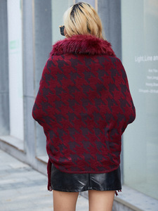 Poncho de punto con cuello de piel para <span class=keywords><strong>mujer</strong></span>, chal de lujo, <span class=keywords><strong>cárdigan</strong></span> con borla, otoño e invierno, <span class=keywords><strong>2022</strong></span> - Product Image 6