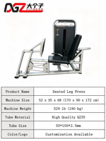 Presse à jambes commerciale à assise, équipement de fitness pour salle de sport, machine à presser les jambes à charge par pignon pour club de fitness