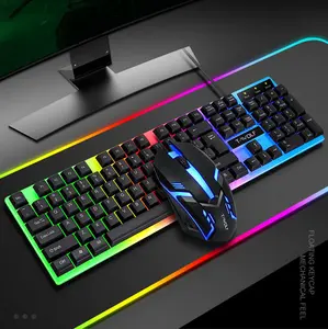 制造商热卖专业3D防滑滚轮游戏键盘鼠标组合USB有线