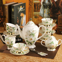 Set Kopi & Teh Keramik Mewah Ringan Gaya Eropa 15-Piece dengan Piring, Grosir, Hadiah, Set Cangkir & Piring Sarapan