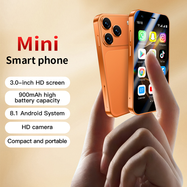 A17 Mini Portable Smart Phone 3.0-inch HD Screen 2GB+16GB Storage Android 8.1 System 900mAh Battery HD Camera Mini Smartphone