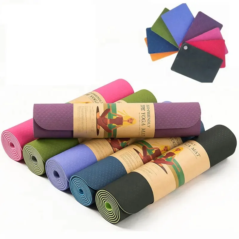 Impresión personalizada de alta calidad Ecológico TPE Gimnasio Durable Antideslizante 6mm 8mm logotipo personalizado Colchonetas de yoga