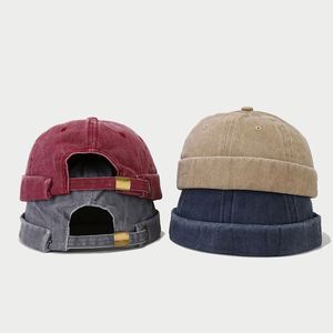Brimless <b>Hats</b> for <b>Men</b> Womens <b>Mens</b> Vintage <b>Beanie</b> Cap Washed Cotton Rolled Cuff Harbour <b>Hat</b> Promotion Gift Comfortable - Product Image 2