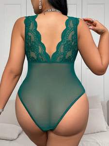 ชุดชั้นในบราไซส์ใหญ่ 2 ชิ้น ชุดชั้นในเซ็กซี่สำหรับผู้หญิง ชุดชั้นในลูกไม้ปักลาย บราและกางเกงชั้นใน ชุดนอน ชุดนอนเซ็กซี่ ไซส์ 4XL - Product Image 4